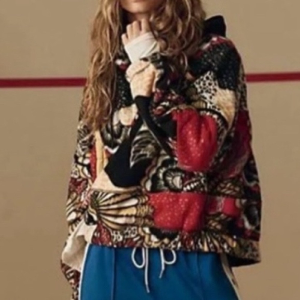 Free People Movement Wild And Free Printed Fleece Pullover Hoodie Size M